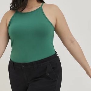 Torrid Green Foxy High Neck Fitted Tank Top Size 5X